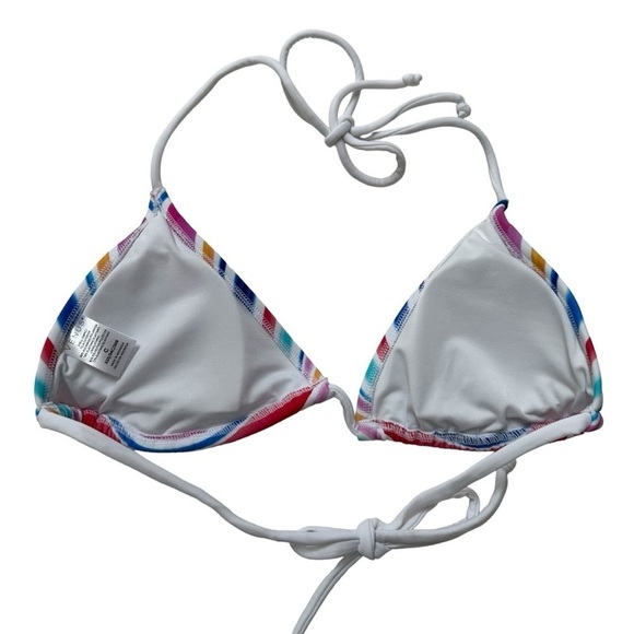 Venus Multi Stripe Rainbow Two-Piece High Waist Triangle Top Bikini, S/M - Picture 4 of 9